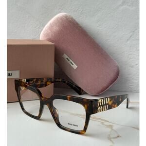 NEW Miu Miu MU04UV Oversized Square Eyeglasses in Brown